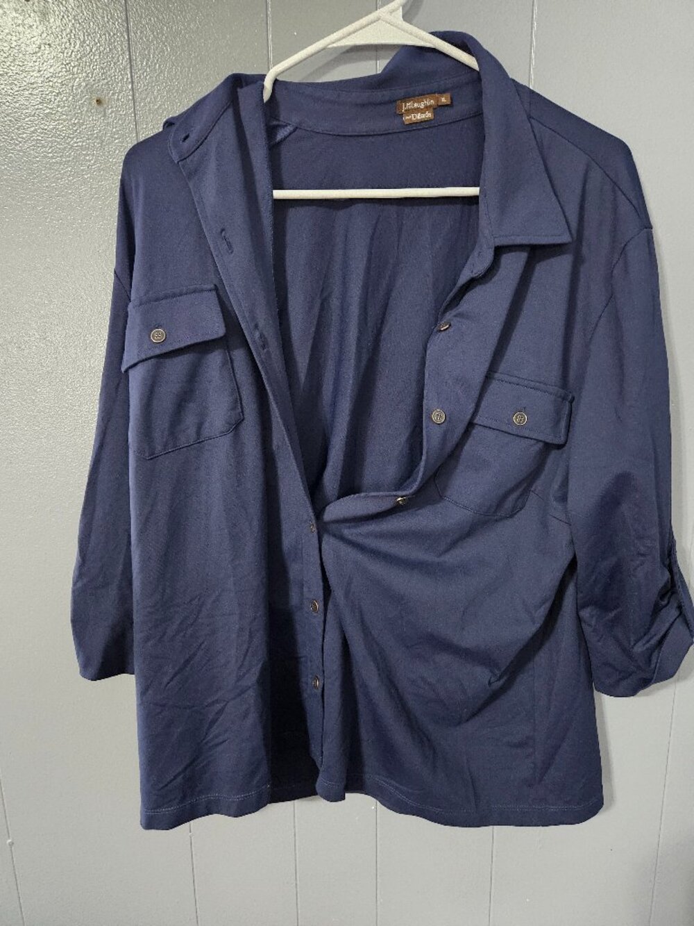 J.McLaughlin for Dillard's Navy Utility Button Down Shirt XL